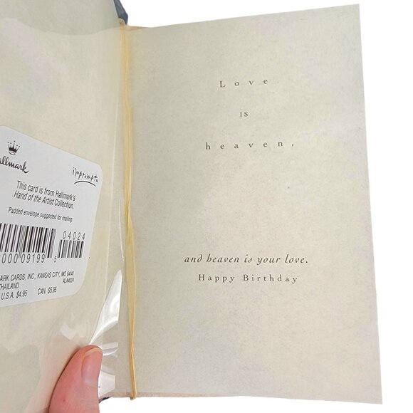 Vintage Hallmark Card Paper Mache Natural Leaves Flowers Angel Birthday Heaven - Picture 7 of 11